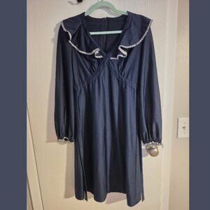 (MOVING SALE, ALL CLOTHES MUST GO) Handmade 60's Navy Blue Mini Dress